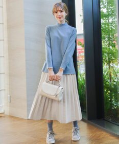 Tiaclasse 【洗える】配色ハイネックニットトップス