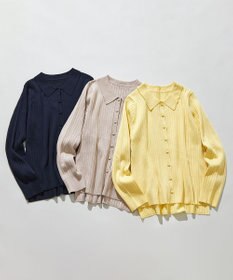 ANY SIS S ポロカラーリブ ニット