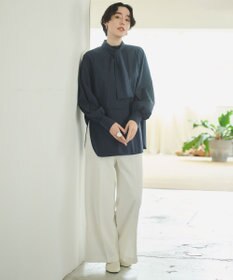 #Newans 【アイロンいらず】リボンタイブラウス