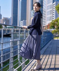 Tiaclasse 【洗える】配色ハイネックニットトップス