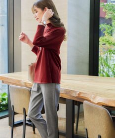 Tiaclasse 【洗える】配色ハイネックニットトップス