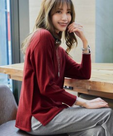 Tiaclasse 【洗える】配色ハイネックニットトップス