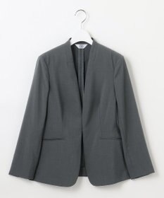 J.PRESS LADIES L 【セットアップ対応・洗える】DRYウーステッド ノーカラー ジャケット