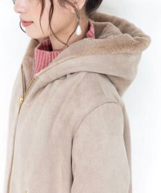 Tiaclasse スエードボンディグフード付きコート