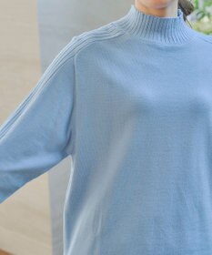 Tiaclasse 【洗える】配色ハイネックニットトップス