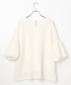 #Newans 【金子綾さんインスタライブご紹介アイテム】【洗える/セットアップ可能】ふくれジャガード パフスリーブブラウス