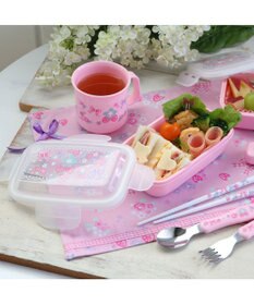 Mother garden マザーガーデン 野いちご 1段お弁当箱 4点ロックドーム型  《花リボン柄》