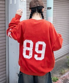 WEGO 【ユニセックス着用ITEM】ケミカルウォッシュナンバリングプルオーバー