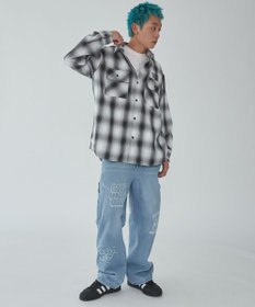 WEGO 【ユニセックス着用ITEM】グラフィックオンブレチェックシャツ（LS）