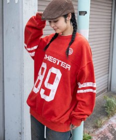 WEGO 【ユニセックス着用ITEM】ケミカルウォッシュナンバリングプルオーバー