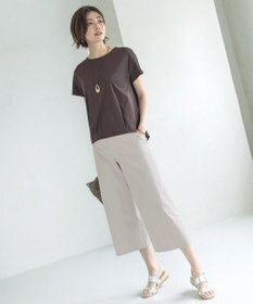 J.PRESS LADIES 【シワになりにくい】コットンフィッティーシャーク ワイドパンツ