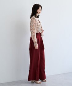 YECCA VECCA フラワー柄シアーボウタイブラウス
