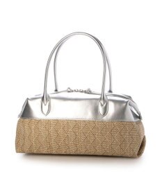 UNBILLION ペルケ perche / 雑材風×牛革付属横長ボストン