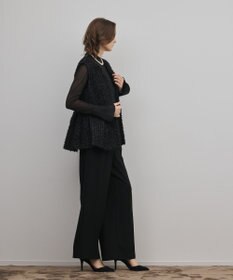 GRACE CONTINENTAL カットジャガードペプラムジレ