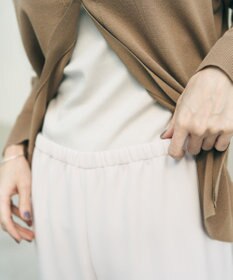 UNFILO 【ウエストゴム/セレモニー】ドライダブルクロス イージー ワイドパンツ