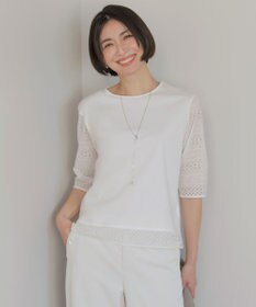 J.PRESS LADIES 【一枚で着映え】スムースジャージー 刺繍 カットソー