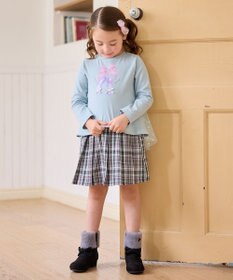 ANY KIDS ラメチェックプリーツスカパン