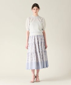 GRACE CONTINENTAL ラメシアーパフニットトップ