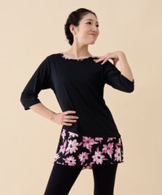 Chacott プリントコンビワンピースTシャツ