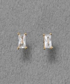 Phoebe シャインフレームレクタングルピアス　クリア