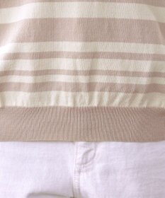 Tiaclasse L 【洗える】マルチボーダーフレンチスリーブニット