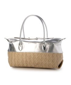 UNBILLION ペルケ perche / 雑材風×牛革付属横長ボストン