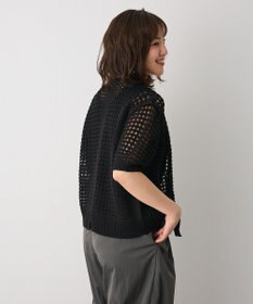 CRAFT STANDARD BOUTIQUE ハーフスリーブメッシュニットカーディガン
