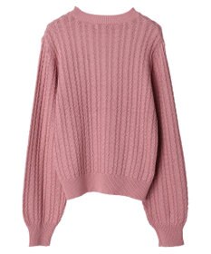 earth music&ecology 刺繍入りケーブルニットプルオーバー