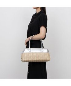 UNBILLION ペルケ perche / 雑材風×牛革付属横長ボストン