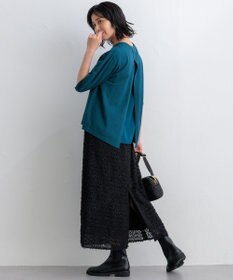 23区 【ご好評につきカラー追加/洗える】ヴィスコースストレッチ バックデザイン ニット