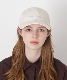 MOONBAT PAUL&JOE ACCESSOIRES(ポール&ジョー）ロゴ入り 深キャップ 帽子 ネコチャーム付 UVカット