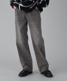 WEGO 【ユニセックス着用ITEM/ウエスト調整可】ストレートデニムパンツ