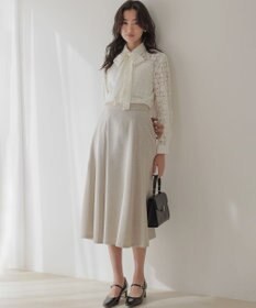 組曲 S ライトリネンライクフレア スカート