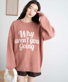 WEGO フラッフィーロゴジャガードニットプルオーバー