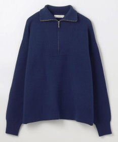 ANY スウェットライクハーフジップニット