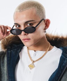 WEGO Mモチーフラインストーンネックレス