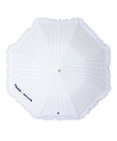 MOONBAT 【遮光/晴雨兼用日傘】POLO RALPH LAUREN（ポロラルフローレン）折りたたみ日傘 ストライプフリル 遮熱 遮光 UV