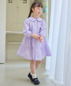 ANY KIDS ストライプ シャツ ワンピース