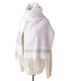 MOONBAT FURLA ウール超大判ブロックチェックラメストール/幅70cm