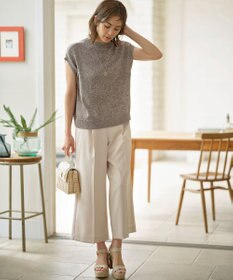 組曲 【WEB限定・前後着用可】コットンポリエステル杢プルオーバー ニット