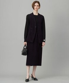 ICB 【洗える】ストレッチスエード ジレ