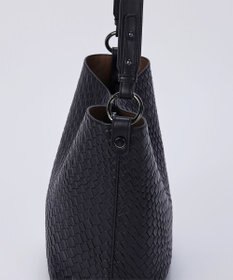 Tiaclasse 【2点セット】編み込み風ショルダーバッグ＋ショルダーポーチ付き