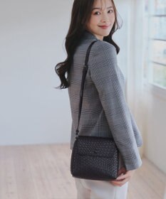 Tiaclasse 【2点セット】編み込み風ショルダーバッグ＋ショルダーポーチ付き