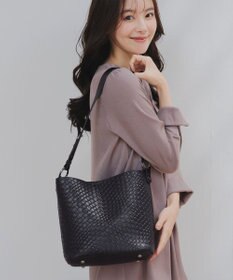 Tiaclasse 【2点セット】編み込み風ショルダーバッグ＋ショルダーポーチ付き