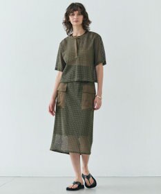 BEIGE， NIGELLA / 異素材MIXコットンレースビックポケットスカート