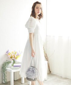 style code 【MERCURYDUO/マーキュリーデュオ】チュールフリル 雑材バケツ型ショルダーバッグ