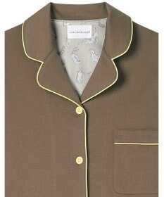 une nana cool 【綿100%】60/1 シルケットスムース 長袖開襟 MADE WITH LIBERTY FABRIC