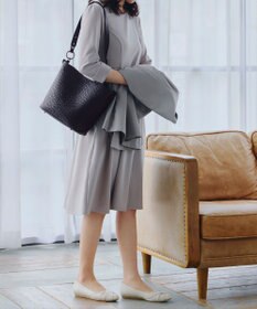 Tiaclasse 【2点セット】編み込み風ショルダーバッグ＋ショルダーポーチ付き