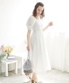 style code 【MERCURYDUO/マーキュリーデュオ】チュールフリル 雑材バケツ型ショルダーバッグ