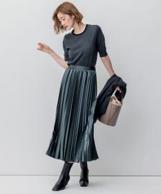 23区 【洗える】レザーライク プリーツスカート